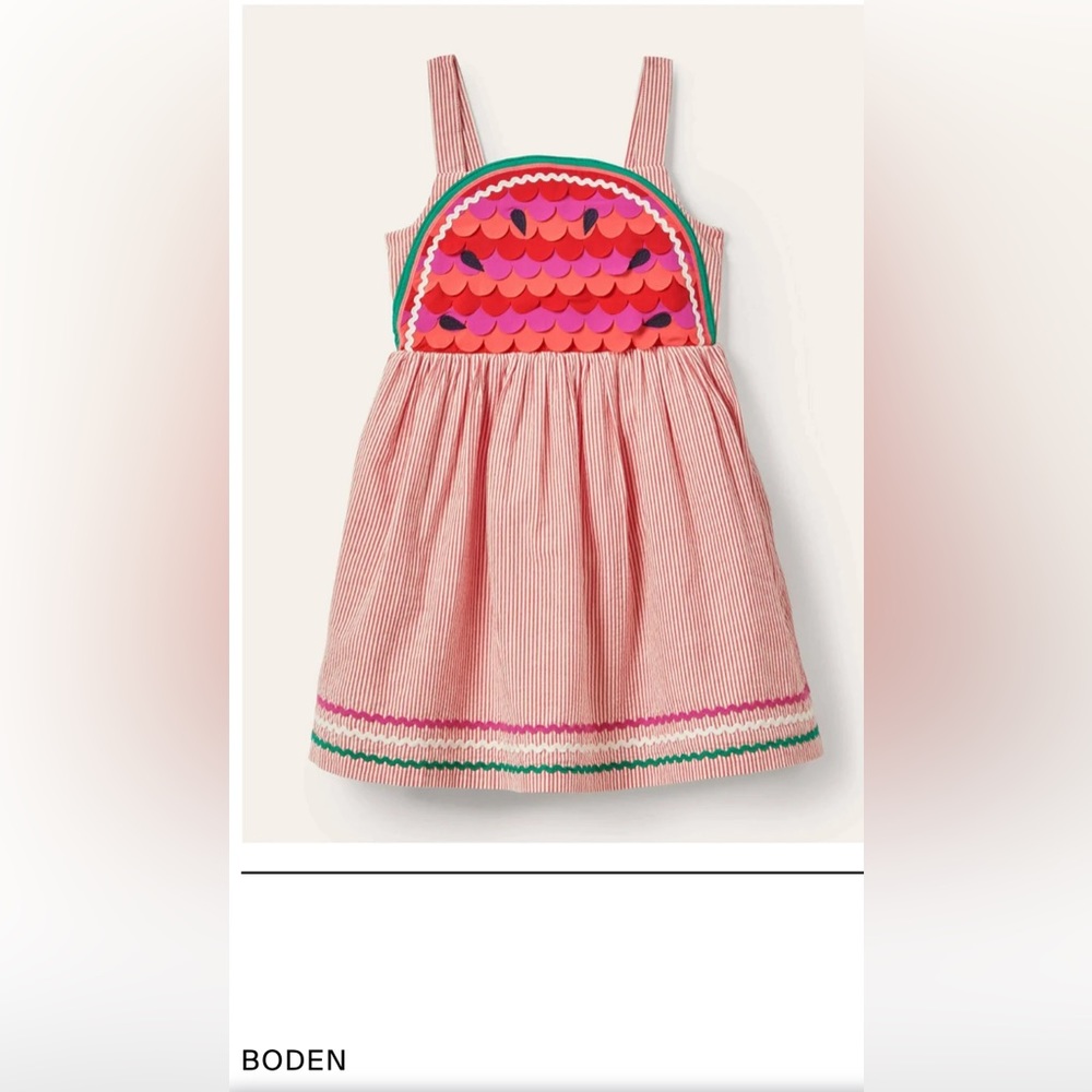 EUC Mini Boden watermelon dress. SZ 5-6Y